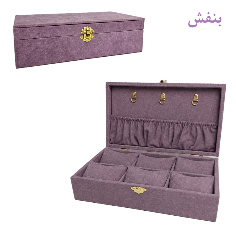 جعبه ساعت مدل ویانا سایز کوچک MDF با روکش مخمل